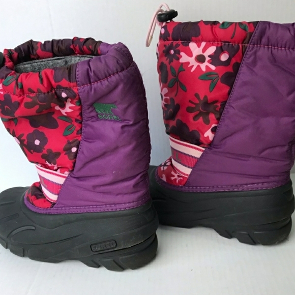 Sorel Youth Cub Floral Red Girls Boots - Picture 6 of 6